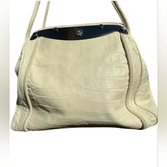 Vintage Y2K Furla Croc Embossed Shoulder Bag - Picture 1 of 9